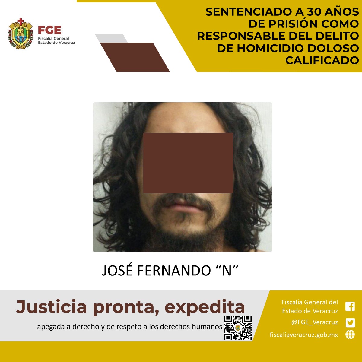 Sentenciado a 30 años de prisión como responsable del delito de homicidio doloso calificado