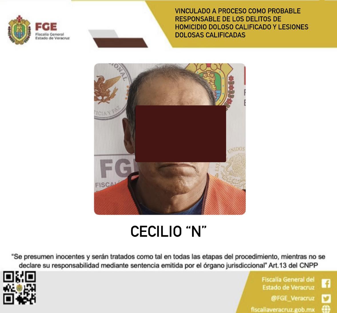 Vinculado a proceso como probable responsable de los delitos de homicidio doloso calificado y lesiones dolosas calificadas