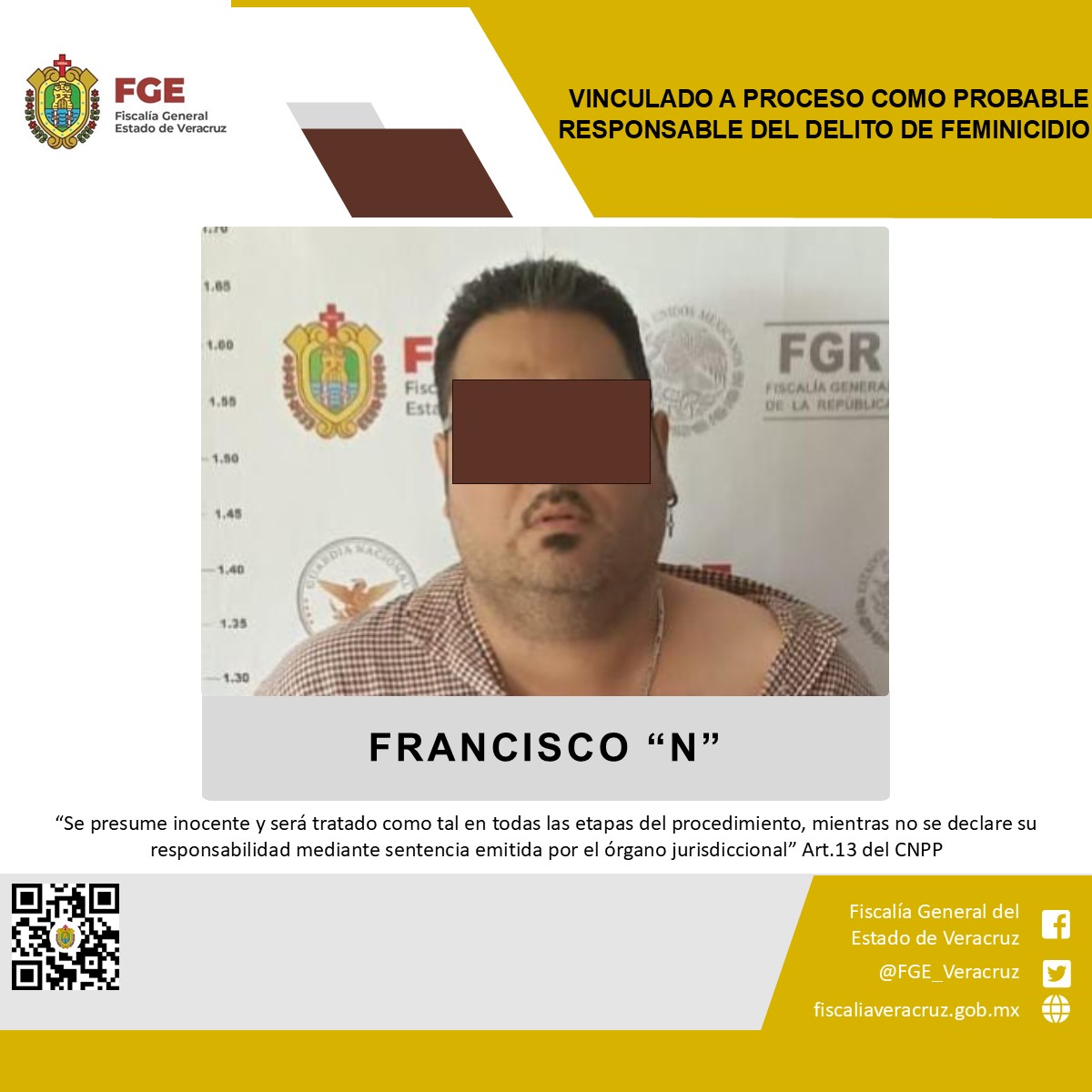 Vinculado a proceso como probable responsable del delito de feminicidio