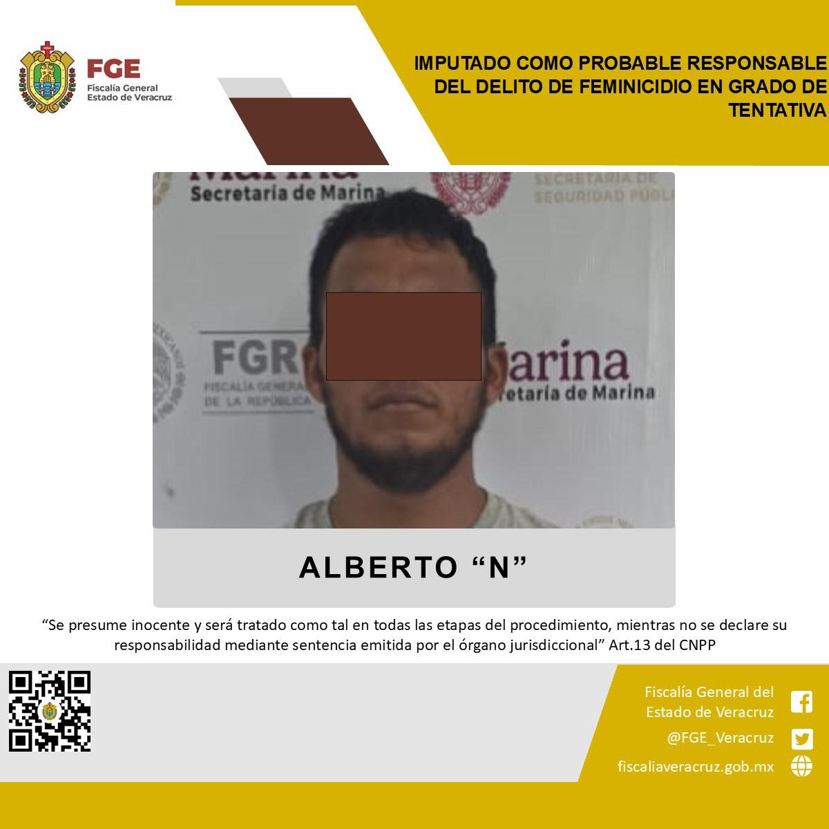 Imputado como probable responsable del delito de feminicidio en grado de tentativa