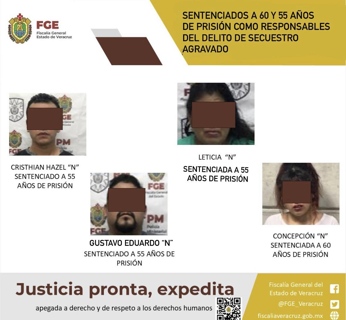SENTENCIADOS A 60 y 55 AÑOS DE PRISIÓN COMO RESPONSABLES DEL DELITO DE SECUESTRO AGRAVADO