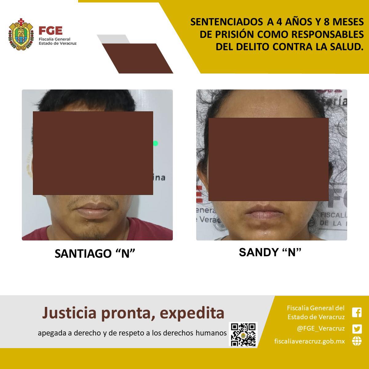 Sentenciados a 4 años y 8 meses de prisión como responsables del delito contra la salud.