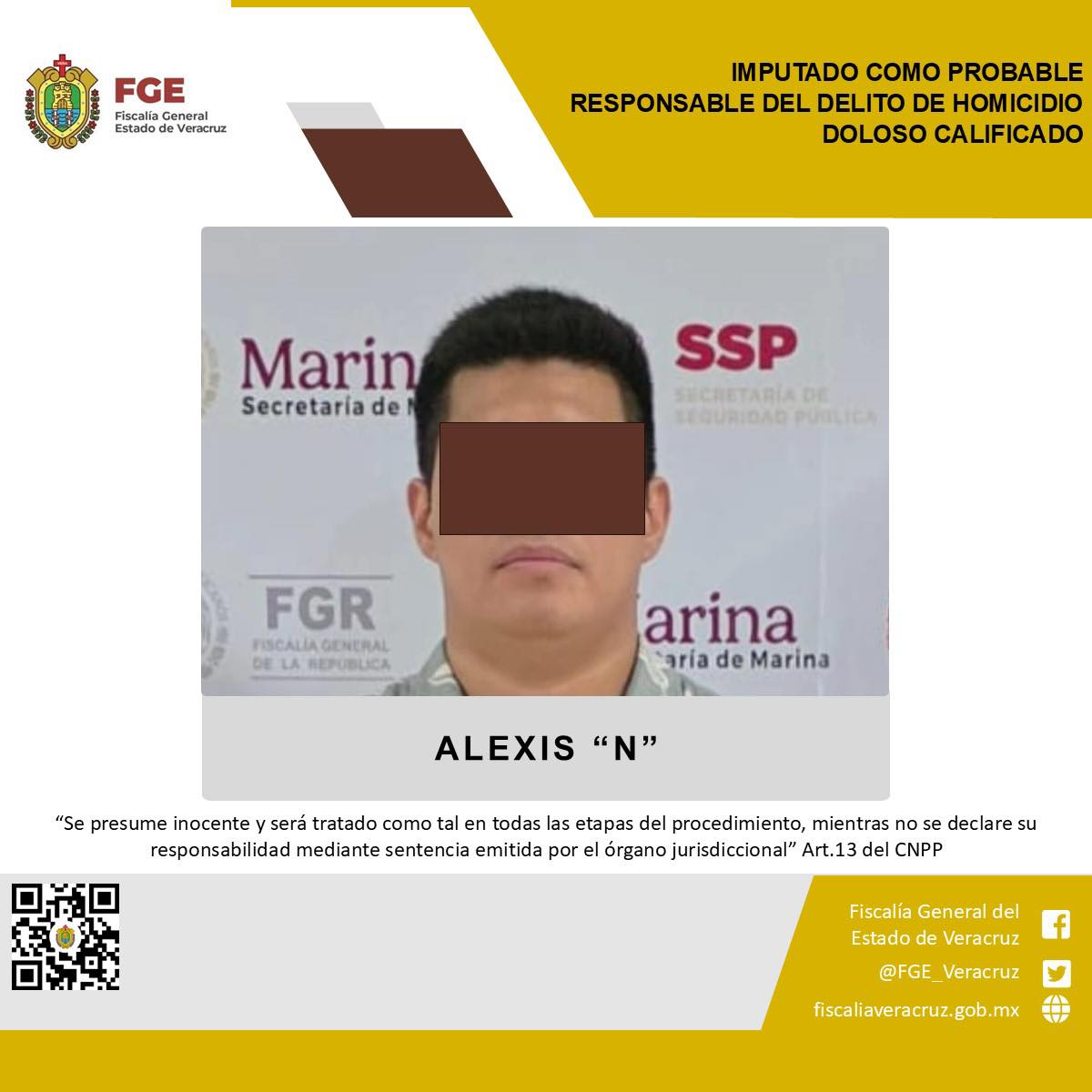 Imputado como probable responsable del delito de homicidio doloso calificado