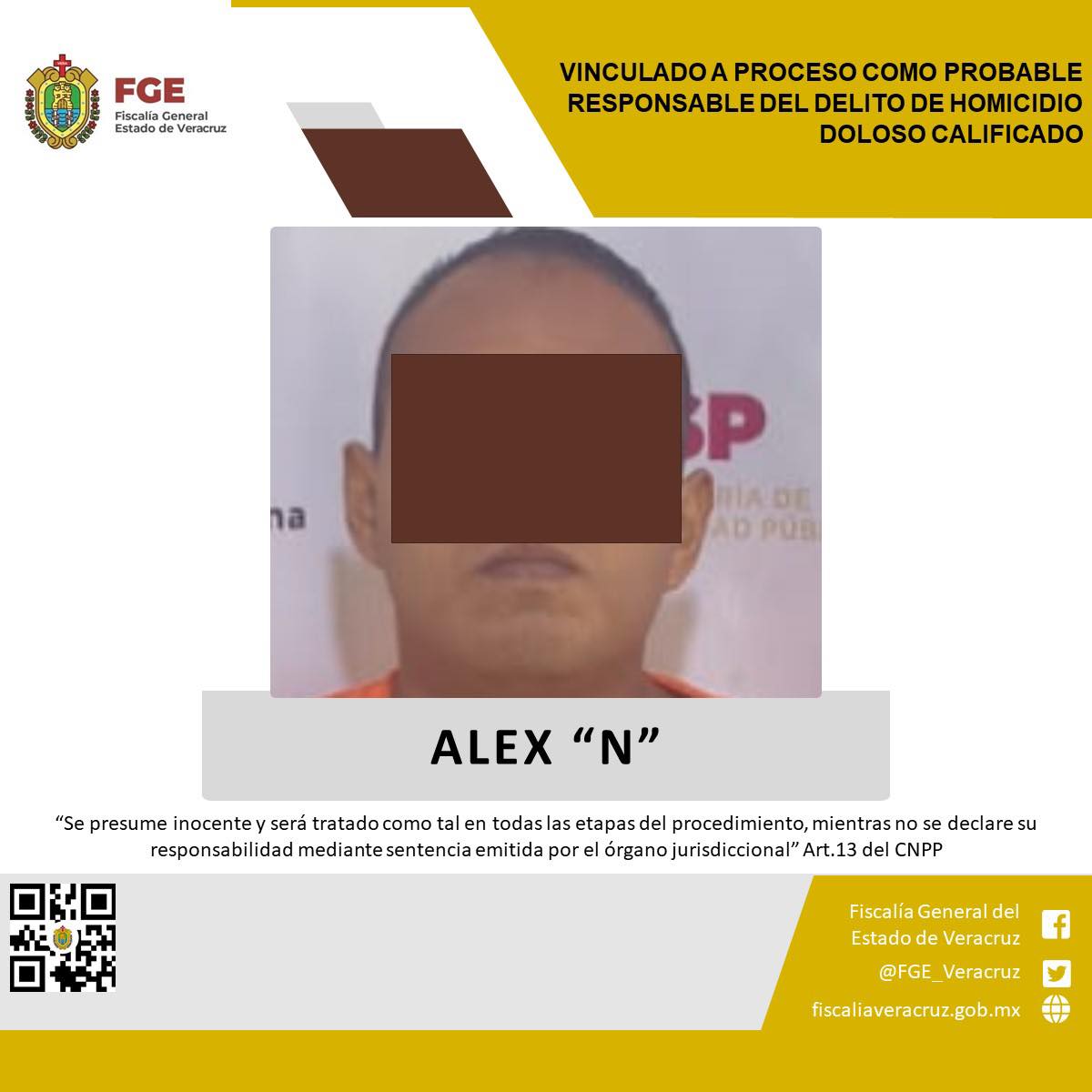 FGE CUMPLIMENTA ORDEN DE APREHENSIÓN Y LOGRA PRISIÓN PREVENTIVA CONTRA PROBABLE RESPONSABLE DEL DELITO DE HOMICIDIO DOLOSO CALIFICADO