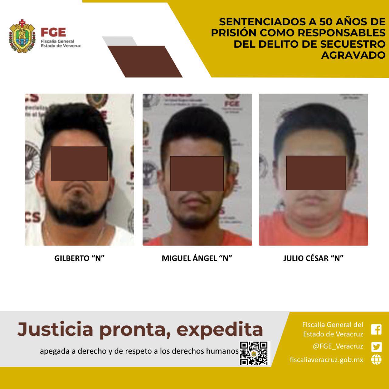 SENTENCIADOS A 50 AÑOS DE PRISIÓN COMO RESPONSABLES DEL DELITO DE SECUESTRO AGRAVADO