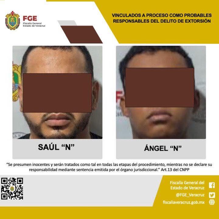 VINCULADOS A PROCESO PROBABLES EXTORSIONADORES EN ÁNGEL R. CABADA