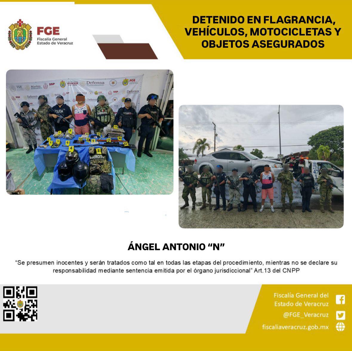 UNA PERSONA DETENIDA, VEHÍCULO, MOTOCICLETAS Y OBJETOS ASEGURADOS EN OPERATIVO DE CATEO CON FUERZAS FEDERALES Y ESTATALES EN MARTÍNEZ DE LA TORRE