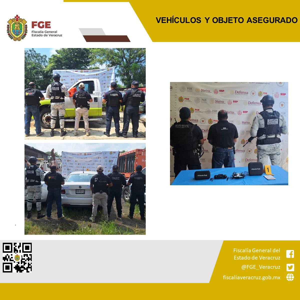 VEHÍCULOS Y OBJETO ASEGURADO EN OPERATIVOS DE CATEO CON FUERZAS FEDERALES Y ESTATALES EN TIERRA BLANCA.