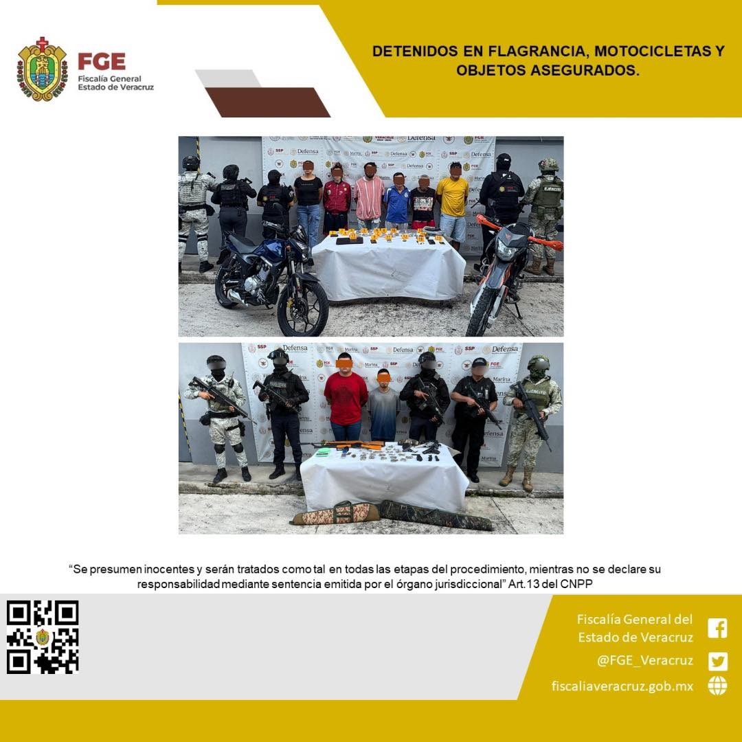 NUEVE PERSONAS DETENIDAS EN OPERATIVO DE CATEO Y OTRA ACCIÓN OPERATIVA, EN XALAPA
