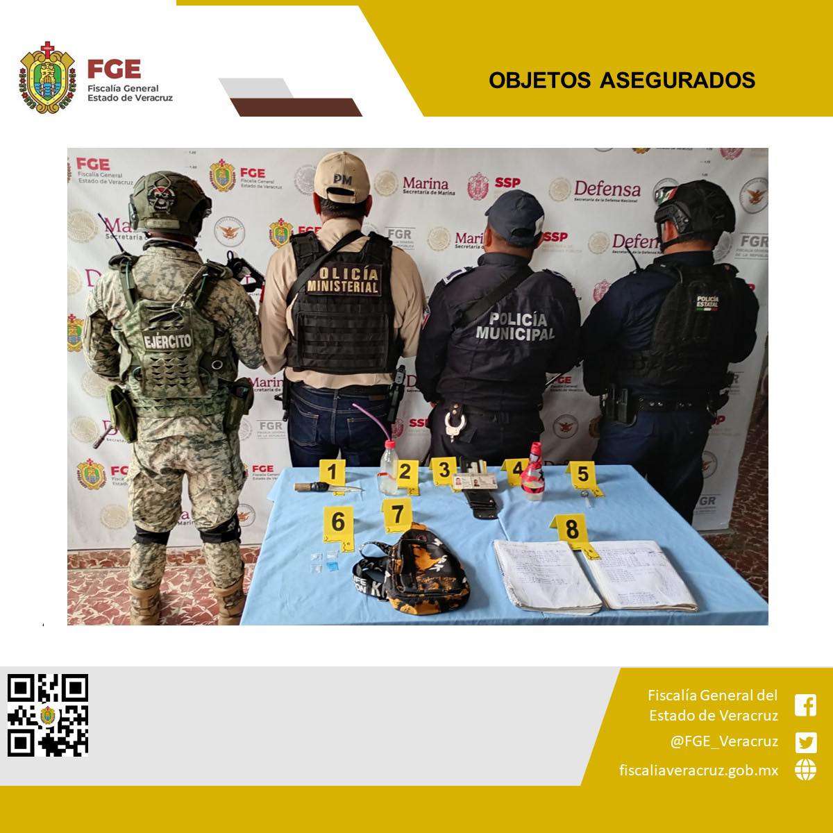 OBJETOS ASEGURADOS EN OPERATIVO DE CATEO CON FUERZAS FEDERALES, ESTATALES Y MUNICIPALES EN ÁNGEL R. CABADA