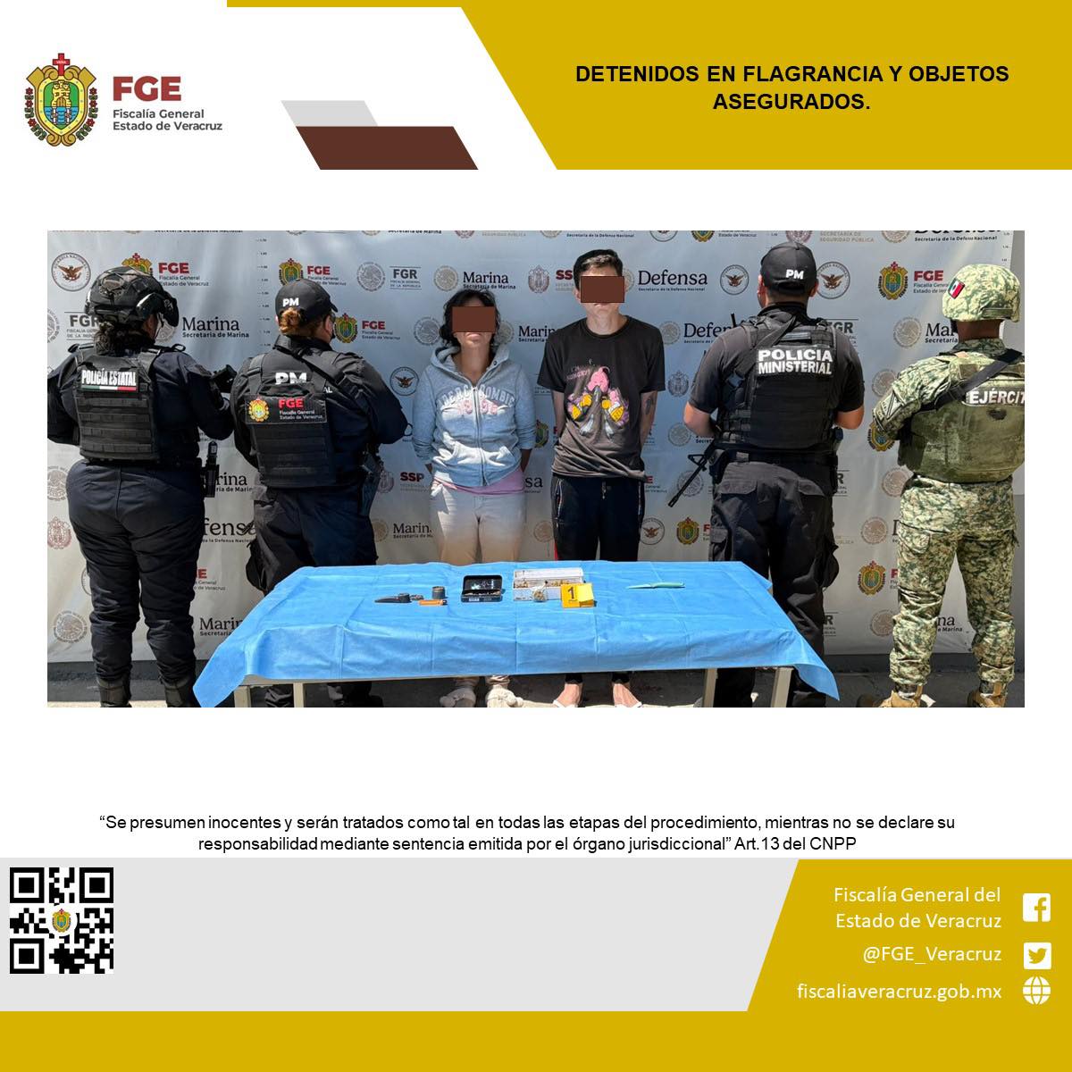 DOS PERSONAS DETENIDAS Y OBJETOS ASEGURADOS EN OPERATIVO DE CATEO CON FUERZAS FEDERALES Y ESTATALES EN XALAPA