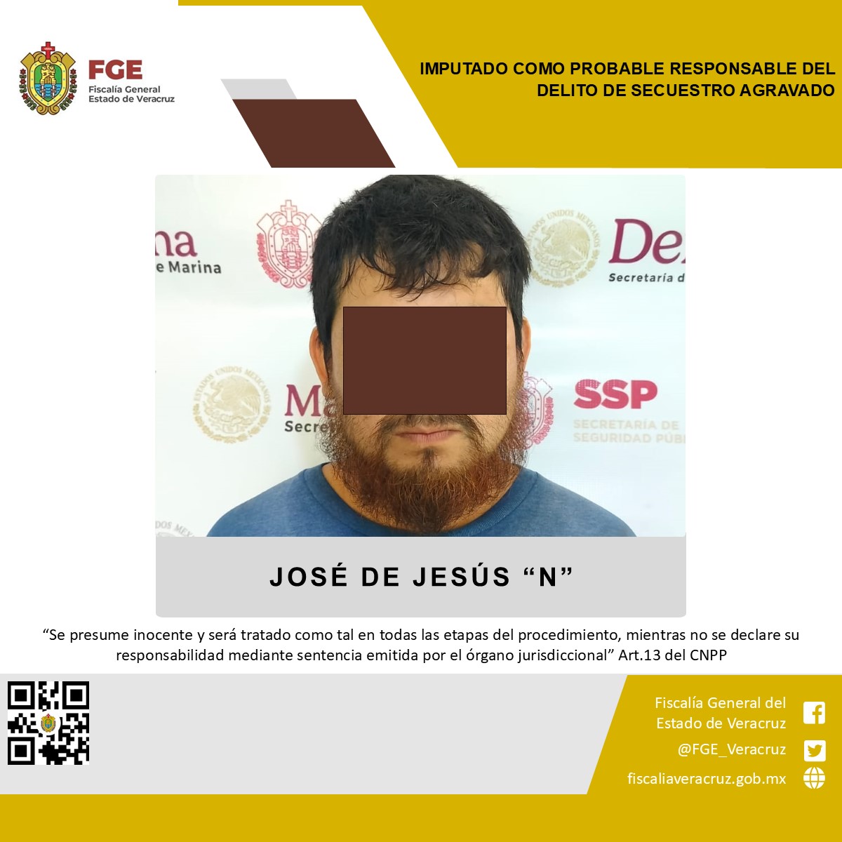 Imputado como probable responsable del delito de secuestro agravado