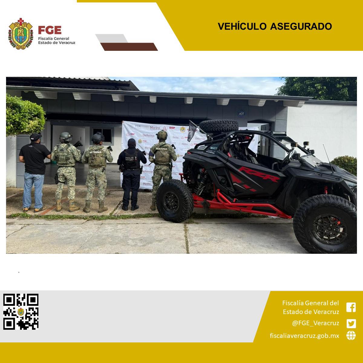 VEHÍCULO ASEGURADO EN OPERATIVO DE CATEO CON FUERZAS FEDERALES Y ESTATALES EN COATZACOALCOS
