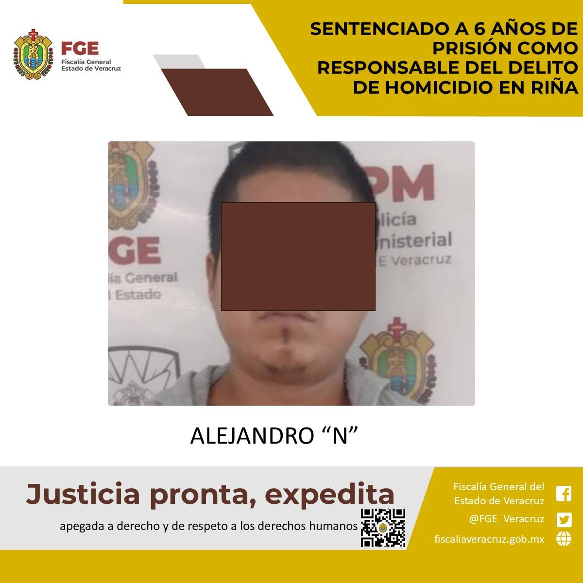 Sentenciado a 6 años de prisión como responsable del delito de homicidio en riña