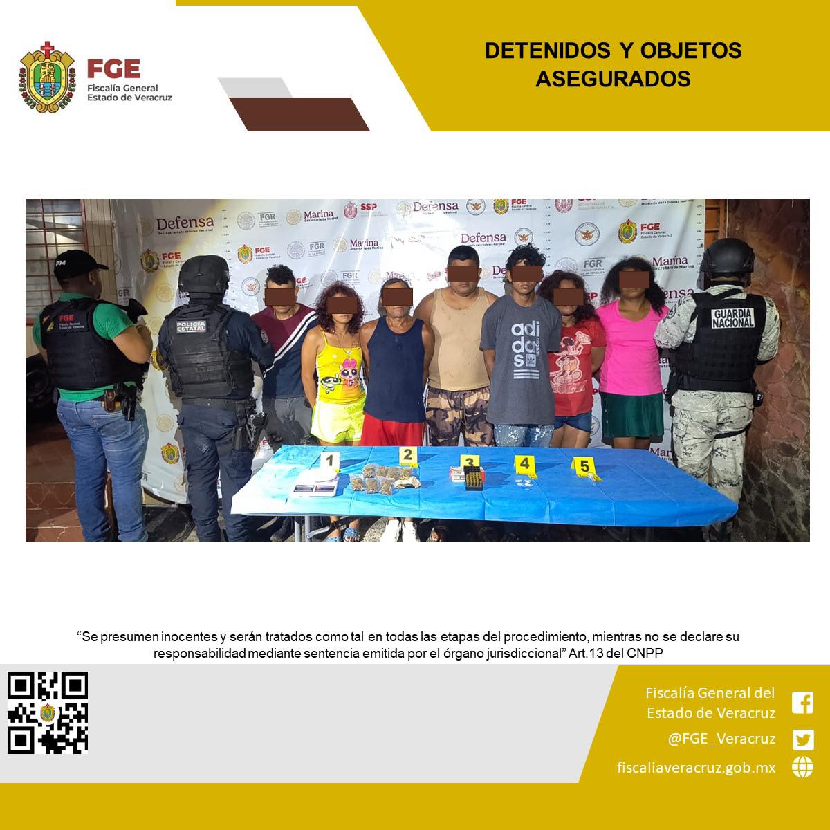 SIETE PERSONAS DETENIDAS Y OBJETOS ASEGURADOS EN OPERATIVOS DE CATEO CON FUERZAS FEDERALES Y ESTATALES EN ÁNGEL R. CABADA Y SALTABARRANCA