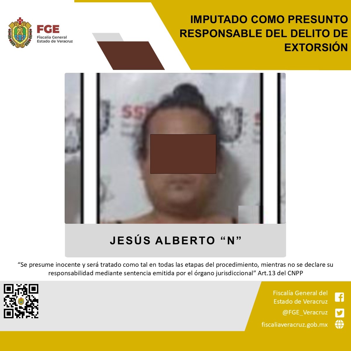 Imputado como presunto responsable del delito de extorsión