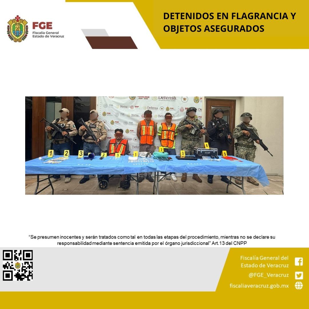 TRES PERSONAS DETENIDAS Y OBJETOS ASEGURADOS EN OPERATIVO DE CATEO CON FUERZAS FEDERALES Y ESTATALES EN CÓRDOBA