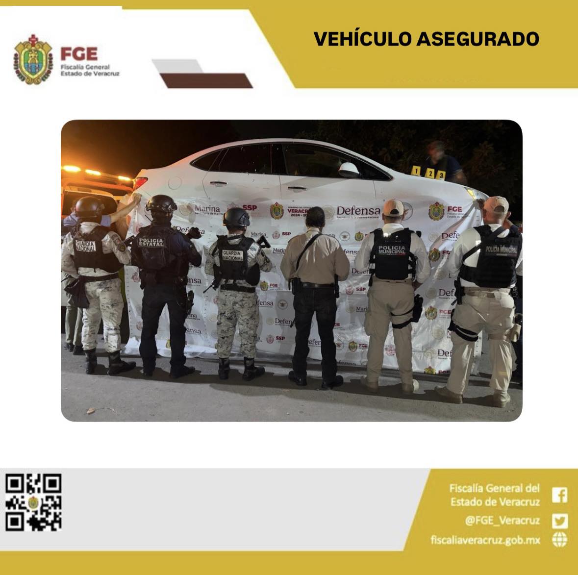 VEHÍCULO Y OBJETOS ASEGURADOS EN OPERATIVO DE CATEO CON FUERZAS FEDERALES Y ESTATALES EN TIERRA BLANCA