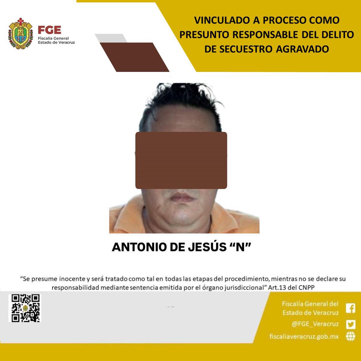 Ratifican prisión preventiva a presunto responsable del delito de secuestro agravado