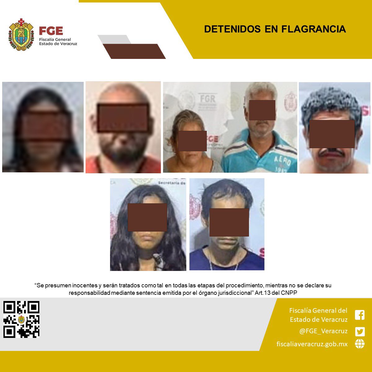 Fiscalía General del Estado detiene a 7 personas en cateos realizados en diversos municipios del Estado