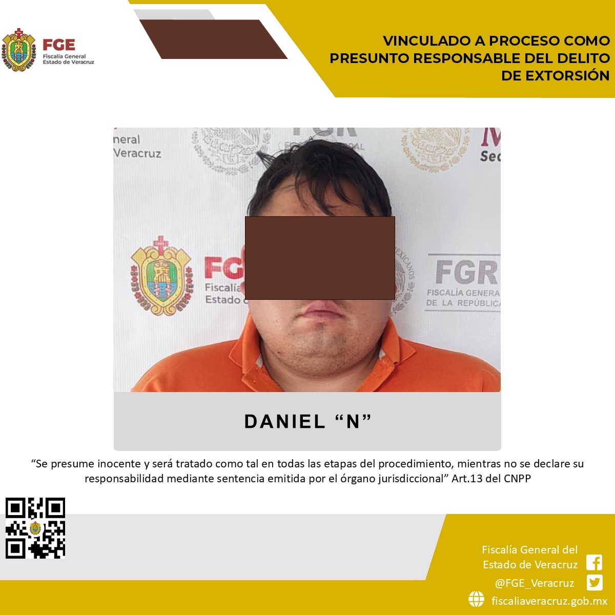 Prisión preventiva justificada a presunto extorsionador