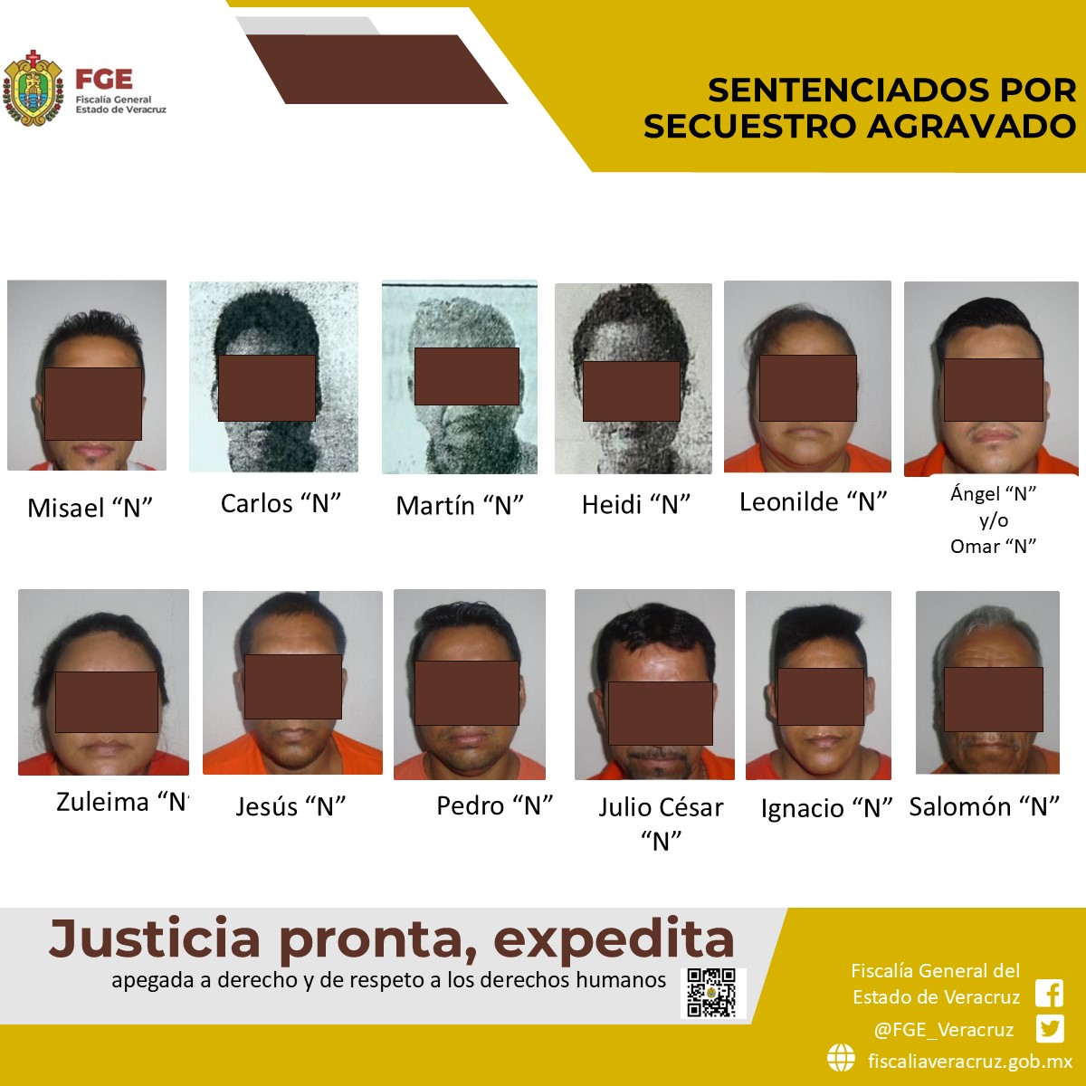 Sentenciados 12 responsables de secuestro agravado en San Andrés Tuxtla