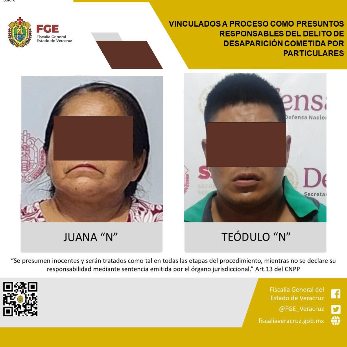 Ratifican prisión preventiva contra presuntos responsables de desaparición en Tantoyuca