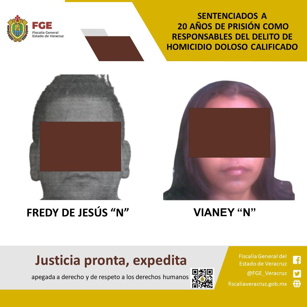 En Coatzacoalcos, condenan a 20 años de prisión a dos responsables de homicidio doloso calificado