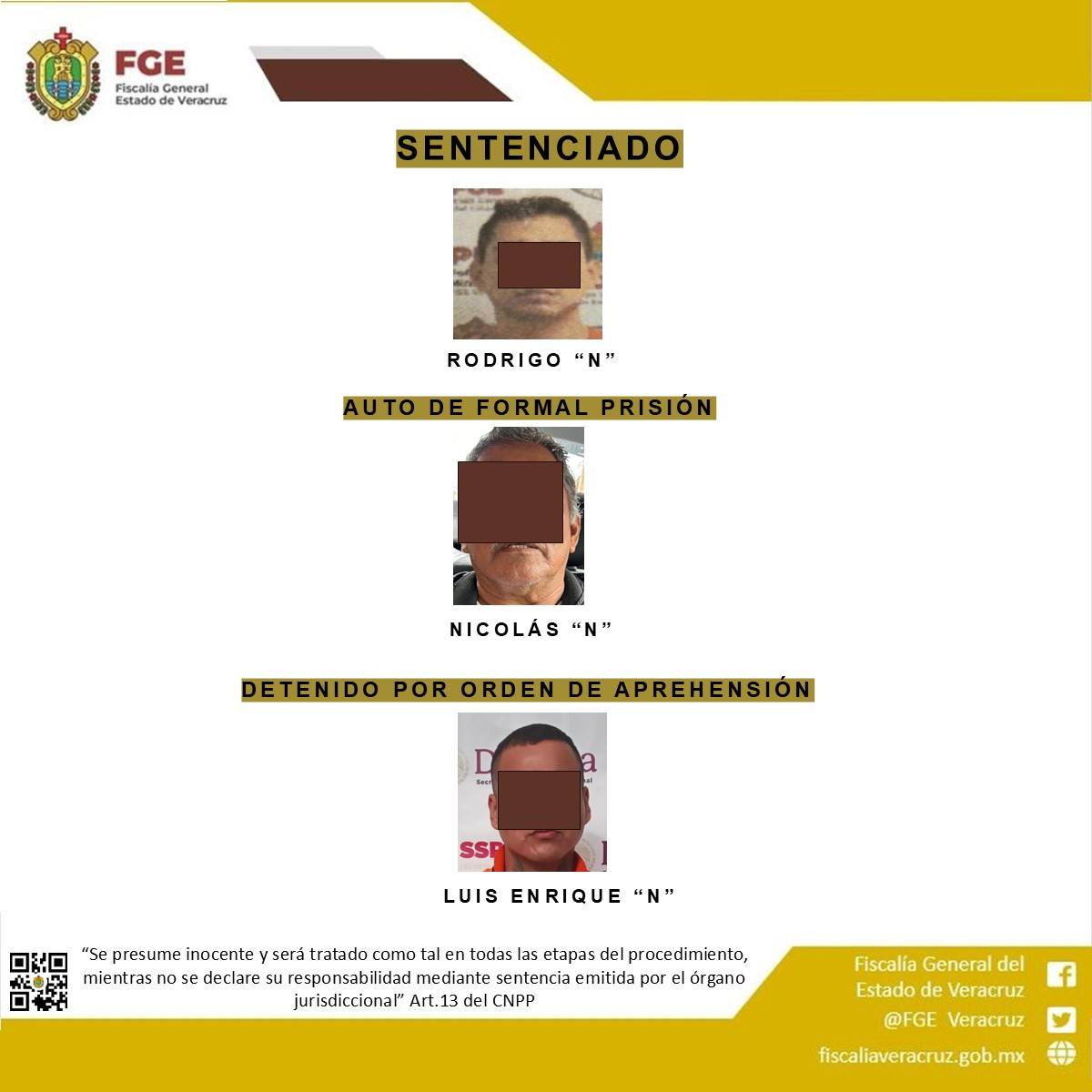 En Coatzacoalcos, sentencian a 50 años de prisión a responsable del delito de homicidio doloso calificado; Huatusco y Tezonapa registran resoluciones judiciales