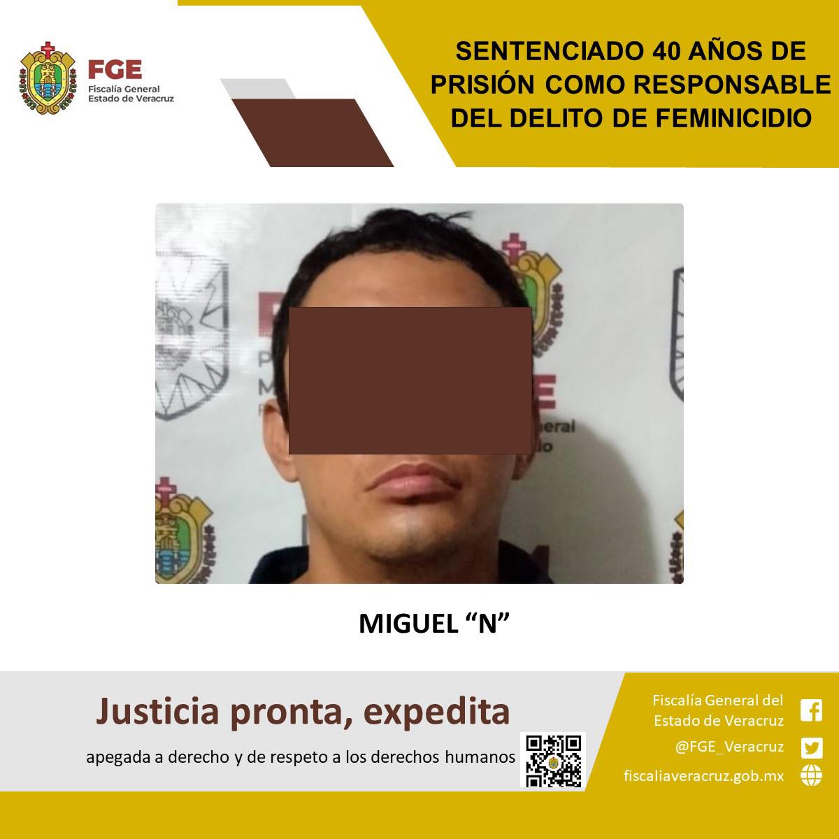 En Poza Rica, sentenciado a 40 años de prisión por el delito de feminicidio