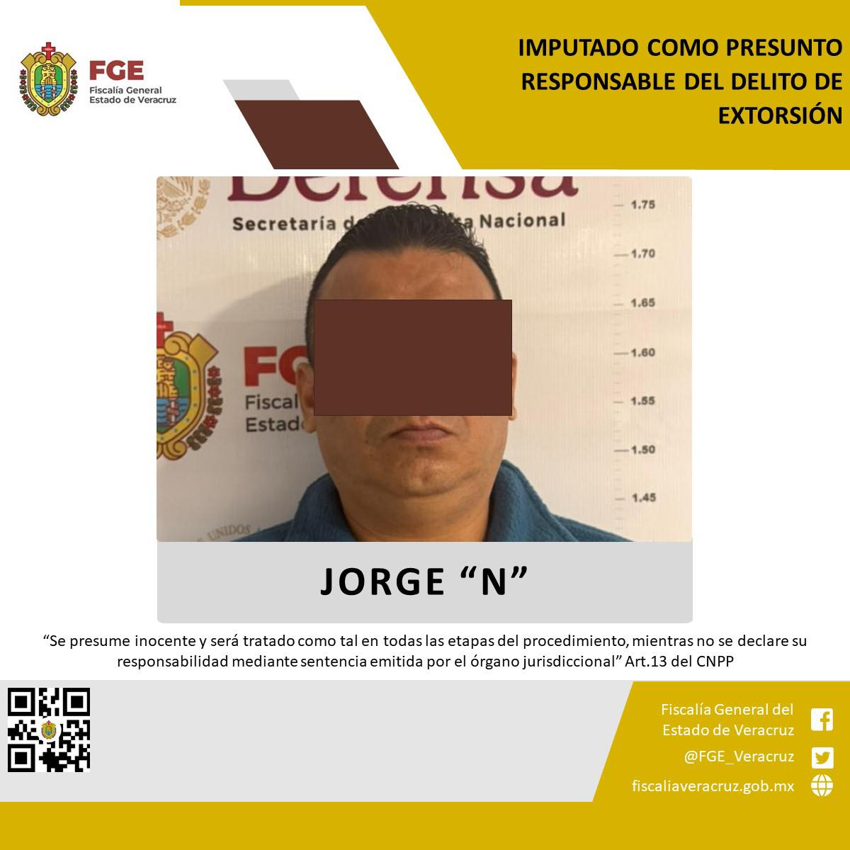 Fiscalía imputa a presunto responsable de extorsión y obtiene prisión preventiva oficiosa