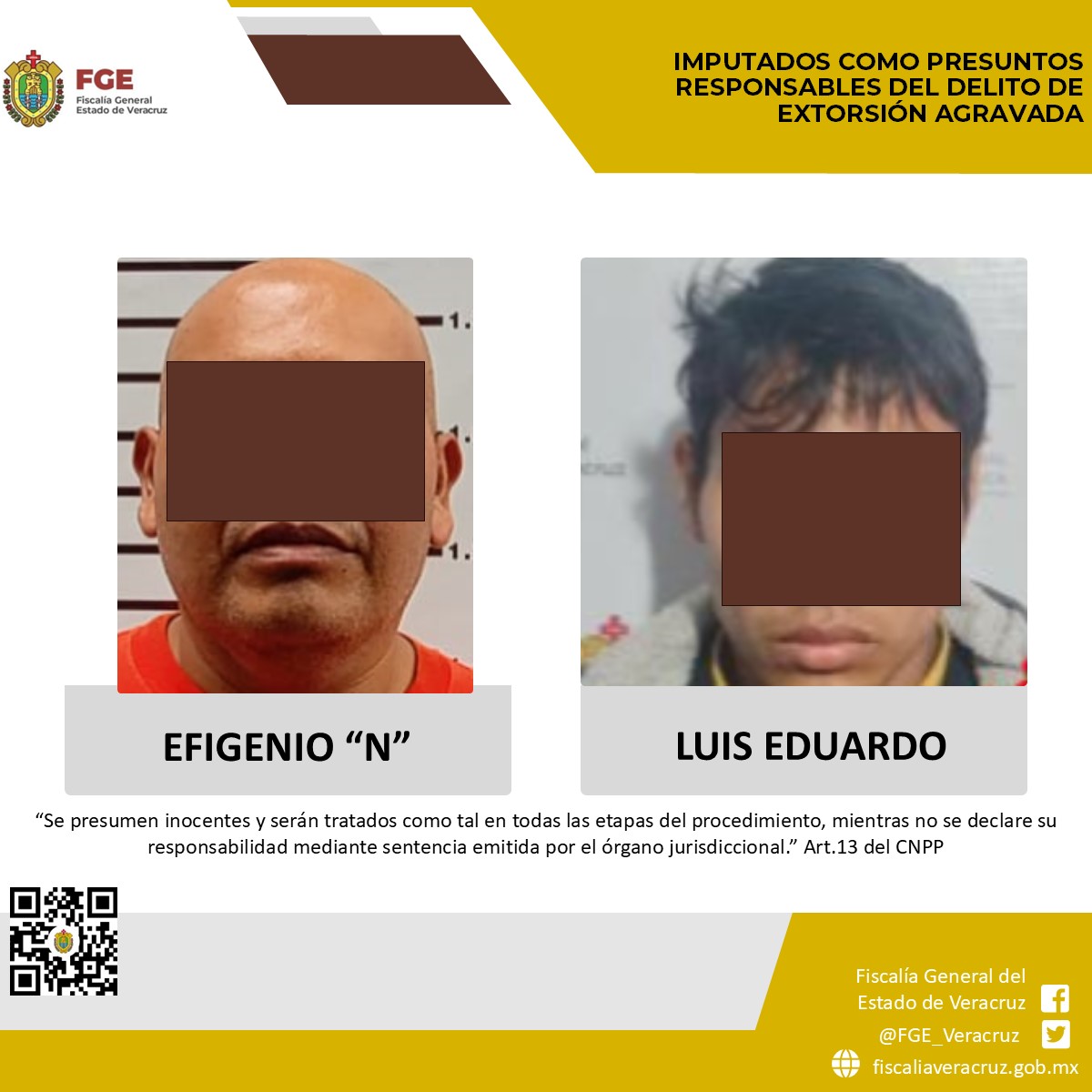 En Poza Rica, imputados presuntos responsables de extorsión agravada