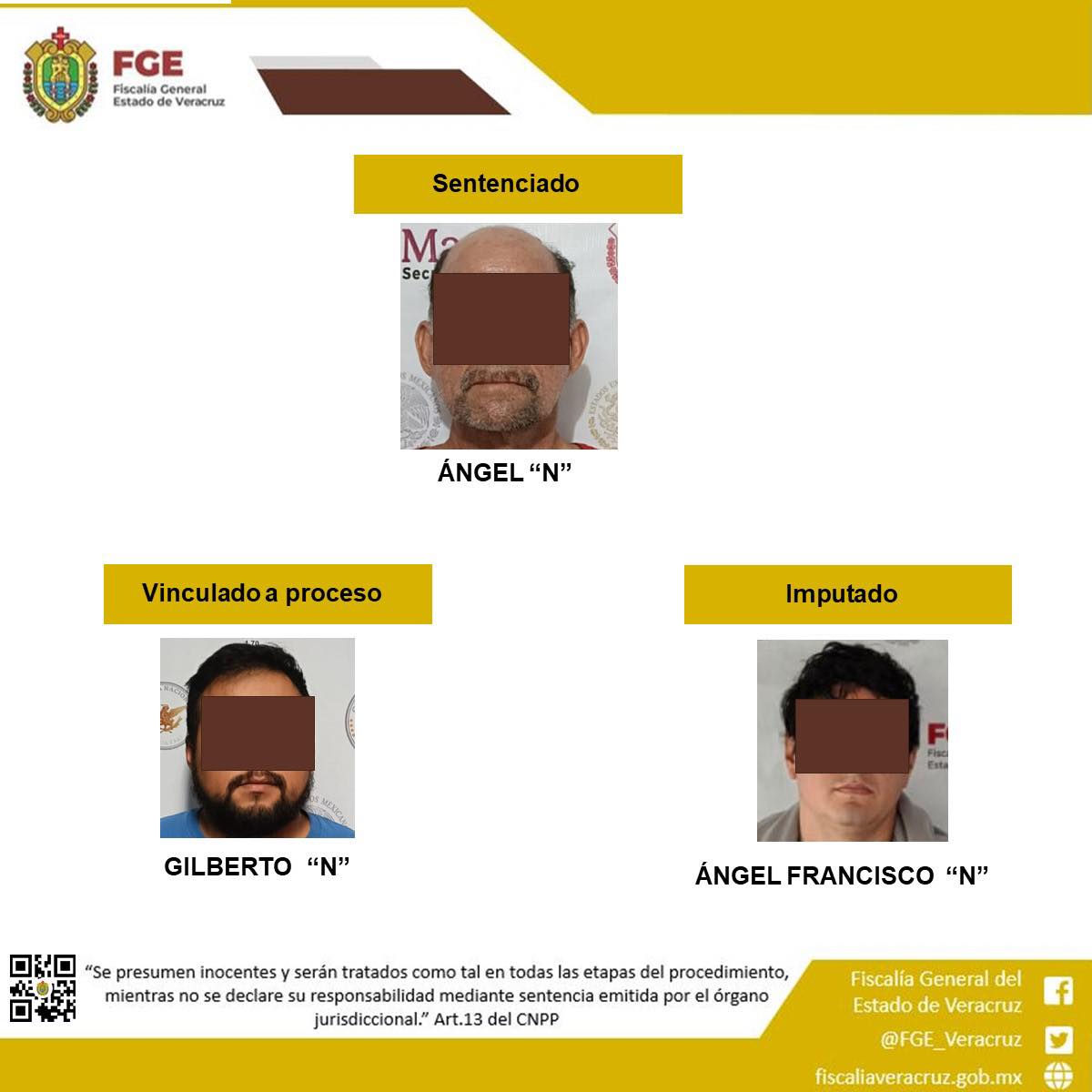 En Cosamaloapan, Coatzacoalcos y Xalapa, la FGE obtuvo una sentencia condenatoria y una vinculación a proceso por homicidio, así como una imputación por secuestro agravado