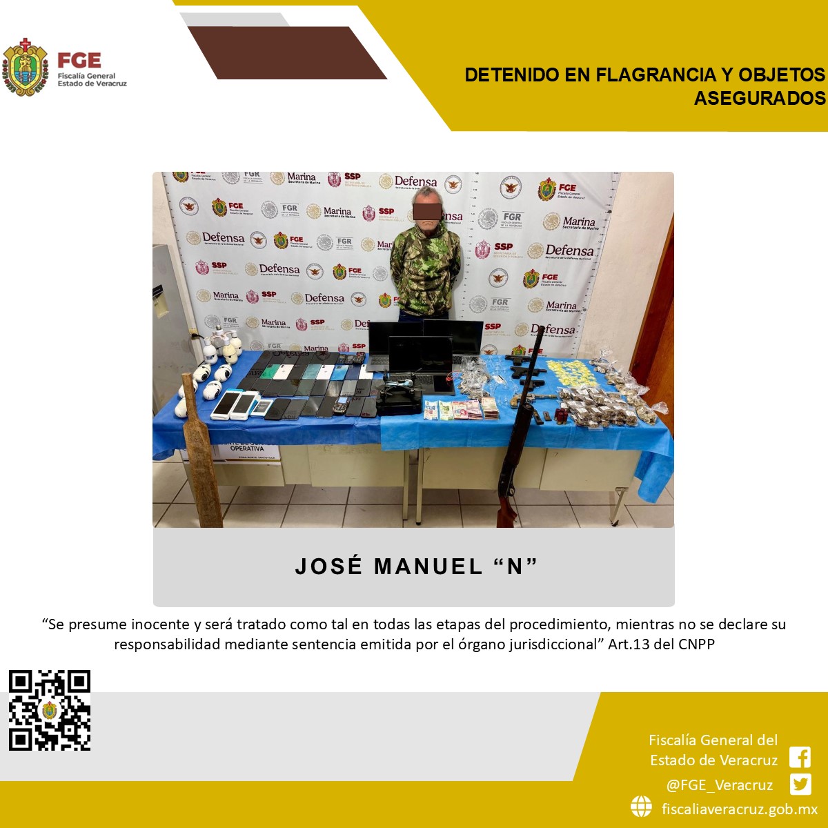 En Tempoal, una persona detenida y objetos asegurados en operativo de cateo con fuerzas federales y estatales