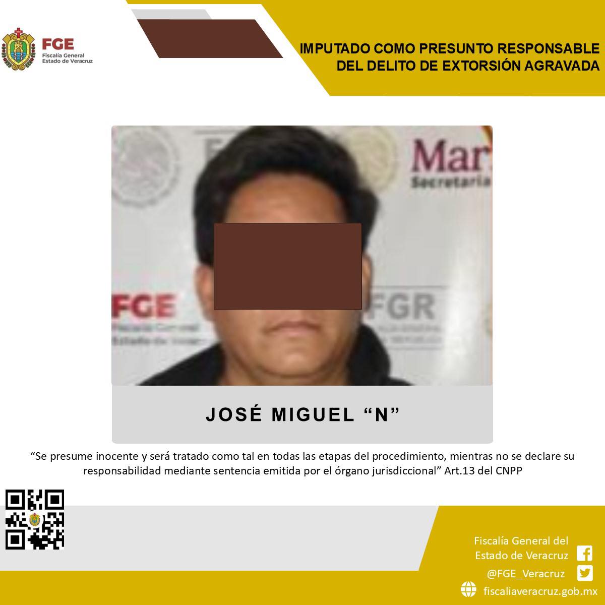 Prisión Preventiva Oficiosa por extorsión en Papantla