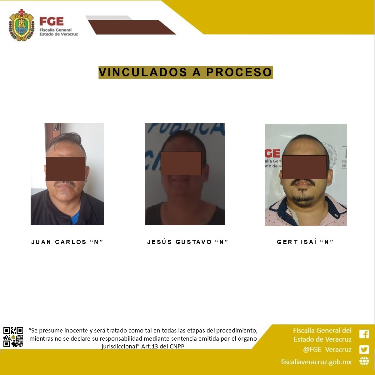 FGE informa vinculaciones a proceso por feminicidio en grado de tentativa y homicidio doloso calificado en diferentes municipios de la entidad