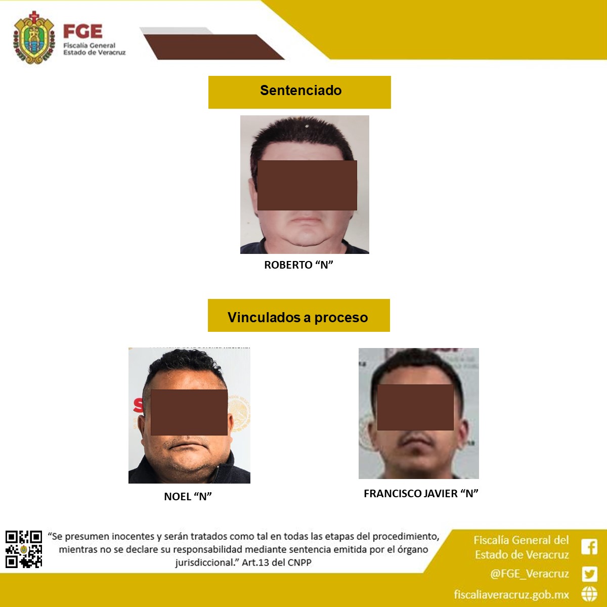 En Veracruz, la FGE obtiene sentencia de 26 años por pederastia agravada, así como vinculaciones a proceso por homicidio en distintos municipios