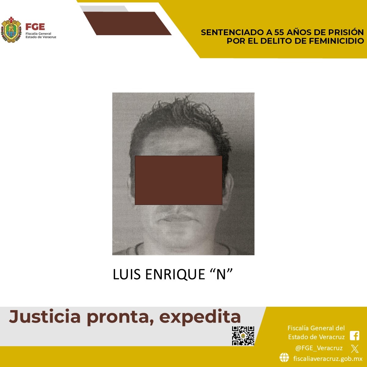 En Veracruz, feminicida es sentenciado a 55 años de prisión