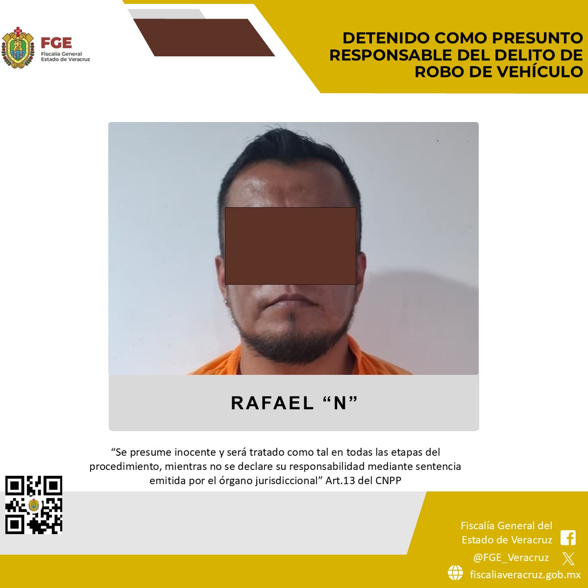 Detenido por detentar un vehículo con reporte de robo