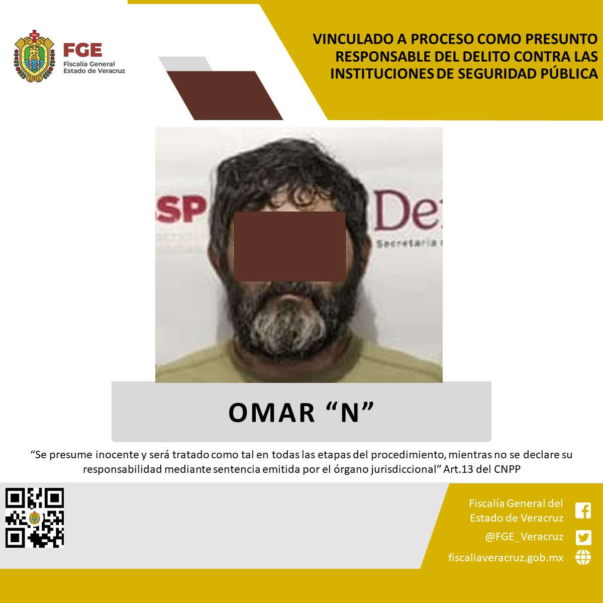 En Catemaco, vinculan a proceso a presunto responsable del delito contra instituciones de seguridad pública