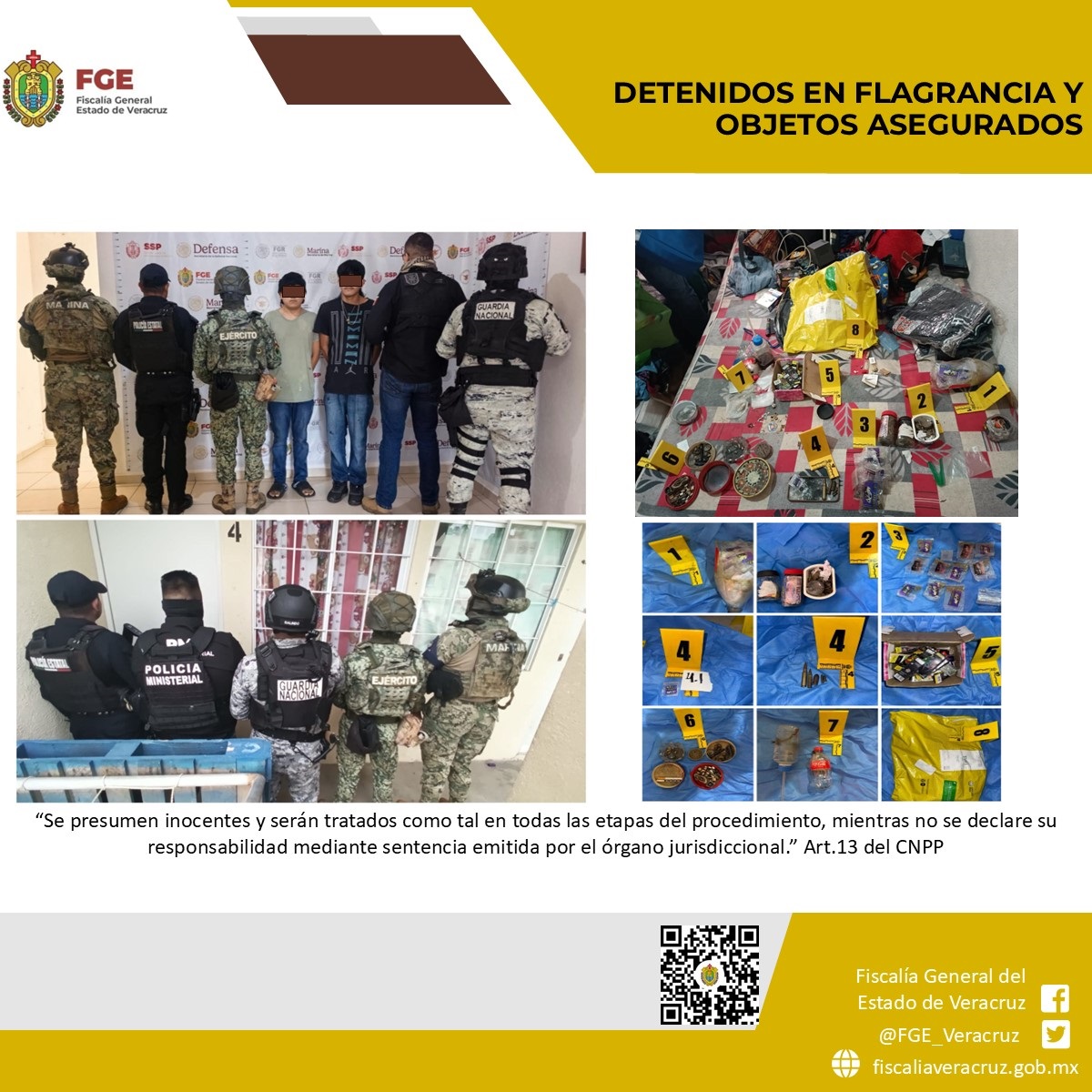 En Veracruz, diligencia de cateo deriva en 2 detenciones en flagrancia y objetos asegurados