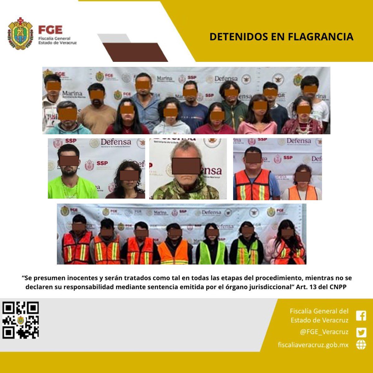 Fiscalía General del Estado detiene a 25 personas durante cateos realizados en diversos municipios