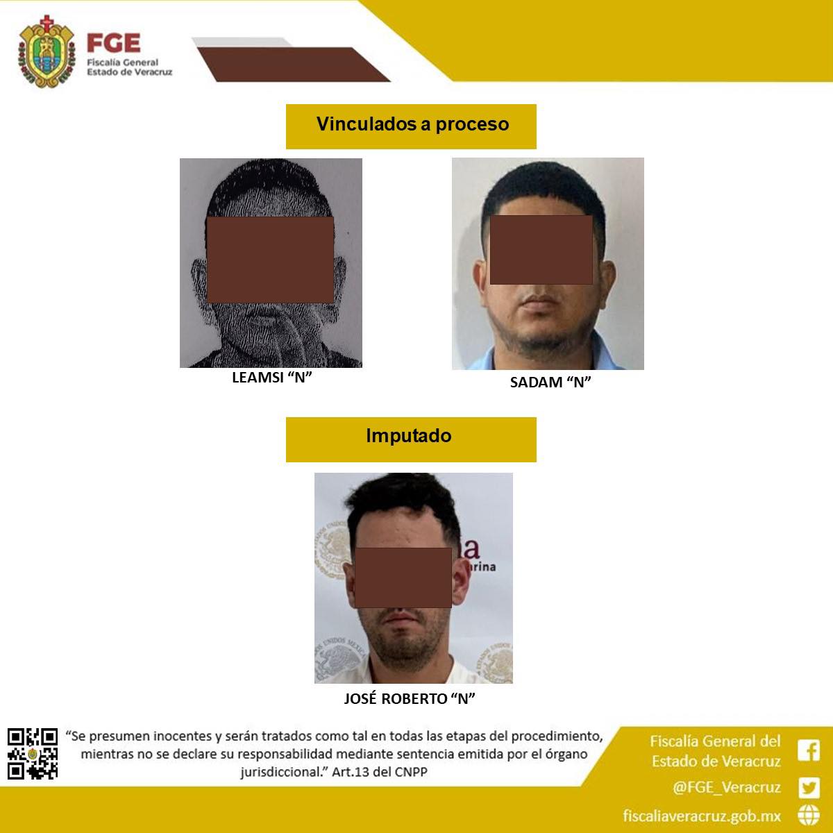 En Papantla y Cardel, la FGE obtiene vinculaciones a proceso por los delitos de privación de la libertad física, homicidio, lesiones y daños culposos, así como una imputación en Veracruz