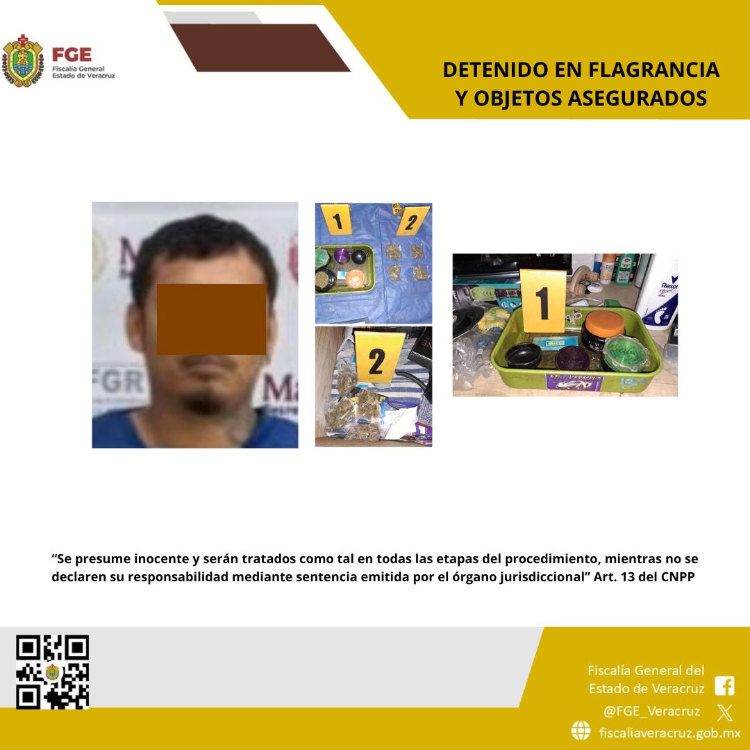 Detenido en flagrancia y objetos asegurados en operativo de cateo con fuerzas federales y estatales en Veracruz