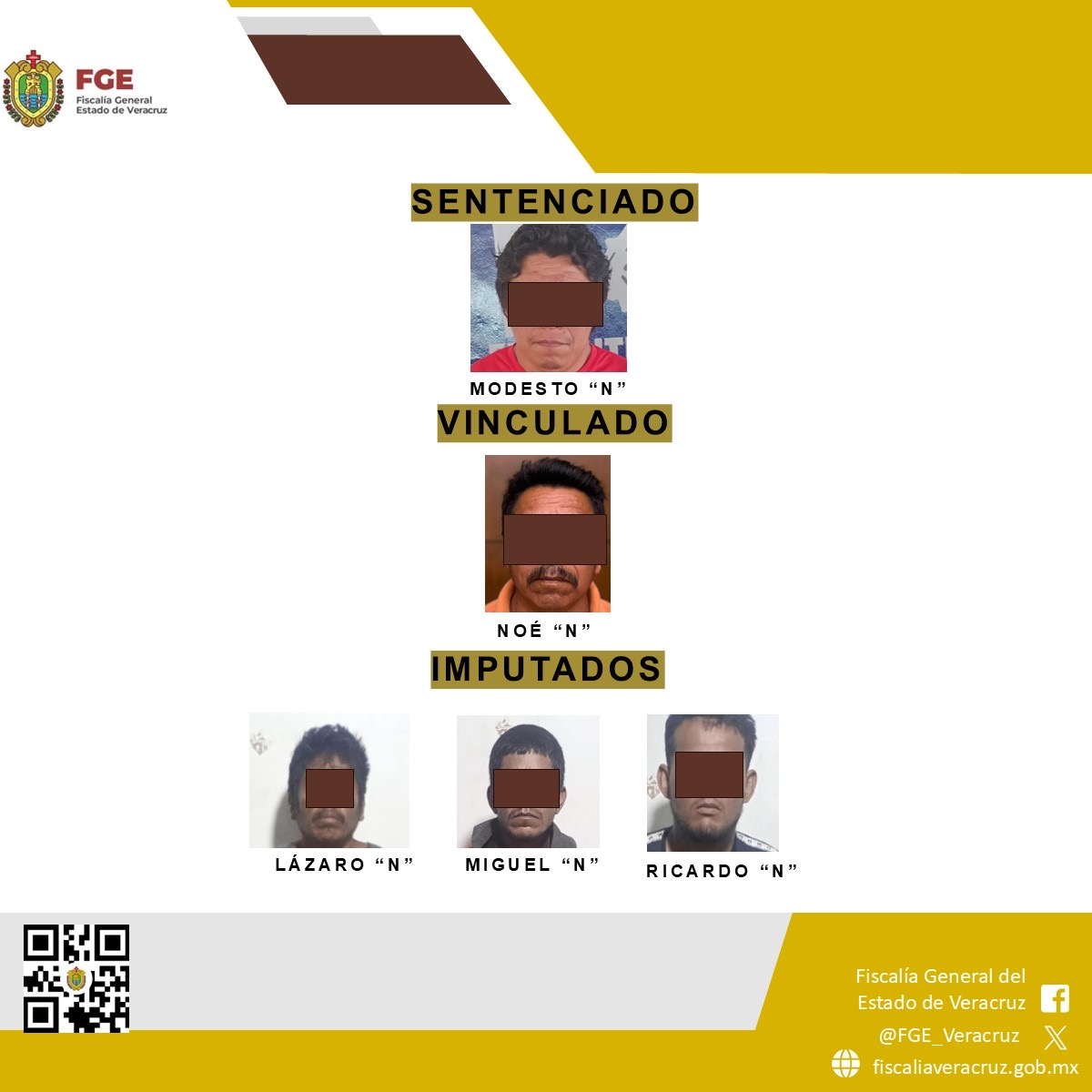 En Nanchital y Papantla, FGE informa resoluciones judiciales en contra de presuntos pederastas; así como una imputación en Veracruz por robo