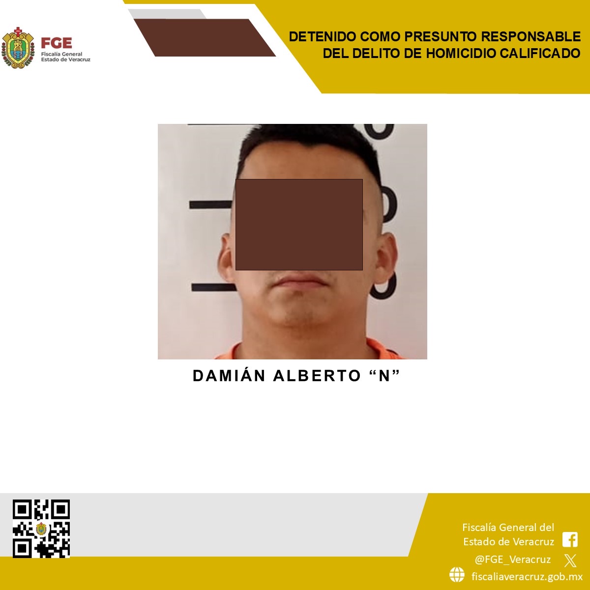 En Tuxpan, FGE detiene a presunto homicida de Nuevo León