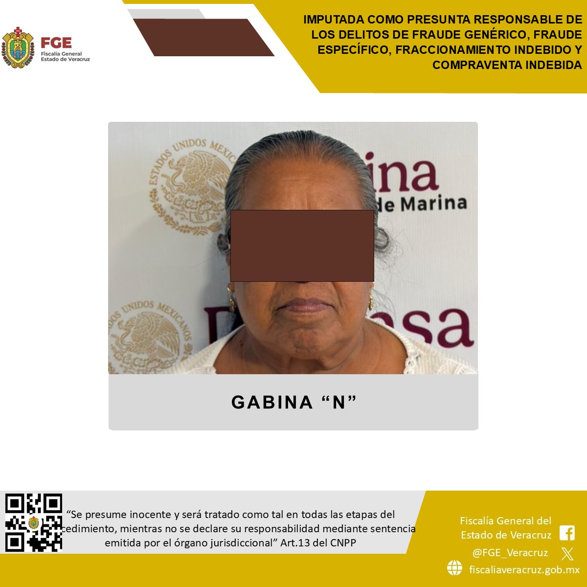 Imputada por su presunta responsabilidad en delitos patrimoniales