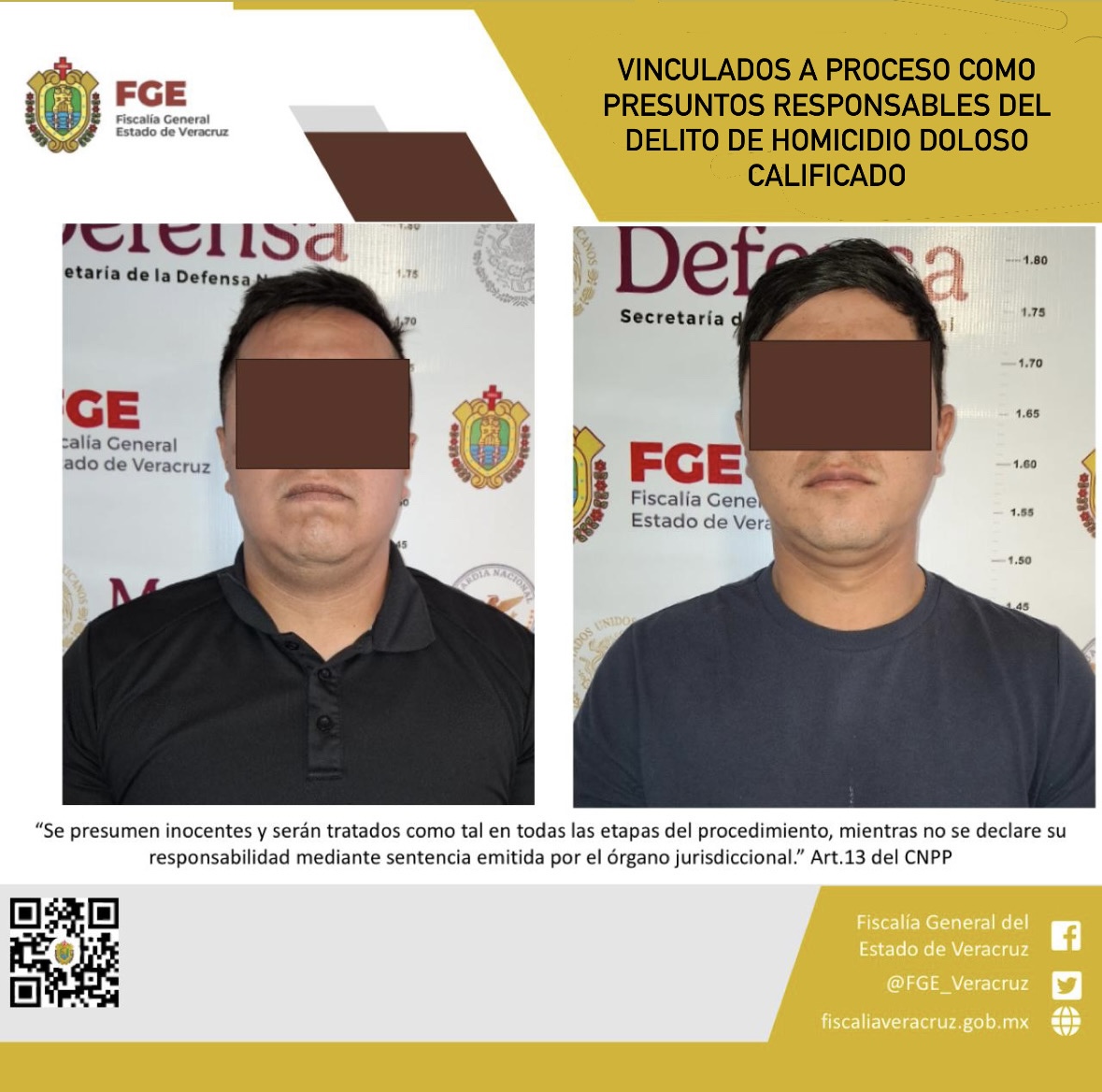 Vinculados a proceso como presuntos responsables del delito de homicidio doloso calificado