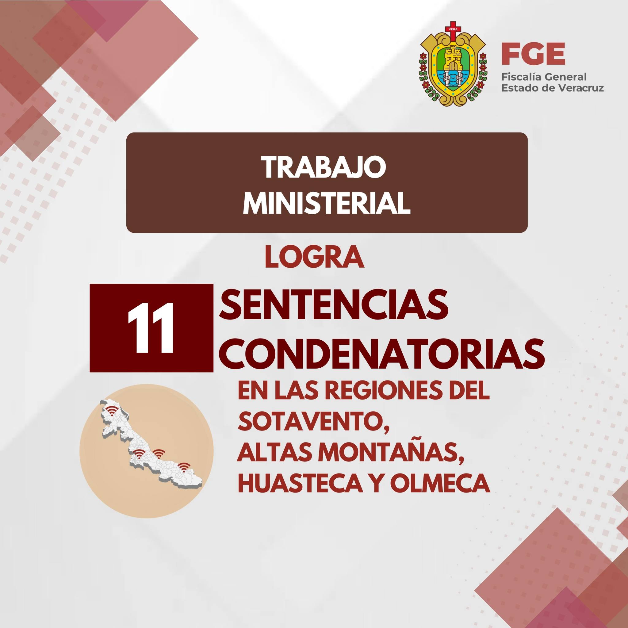 𝗧𝗿𝗮𝗯𝗮𝗷𝗼 𝗺𝗶𝗻𝗶𝘀𝘁𝗲𝗿𝗶𝗮𝗹 𝗱𝗲 𝗙𝗶𝘀𝗰𝗮𝗹𝗶́𝗮 𝗱𝗲 𝗩𝗲𝗿𝗮𝗰𝗿𝘂𝘇 𝗹𝗼𝗴𝗿𝗮 𝟭𝟭 𝘀𝗲𝗻𝘁𝗲𝗻𝗰𝗶𝗮𝘀 𝗰𝗼𝗻𝗱𝗲𝗻𝗮𝘁𝗼𝗿𝗶𝗮𝘀 𝗲𝗻 𝗱𝗶𝘃𝗲𝗿𝘀𝗮𝘀 𝗿𝗲𝗴𝗶𝗼𝗻𝗲𝘀 𝗱𝗲𝗹 𝗲𝘀𝘁𝗮𝗱𝗼