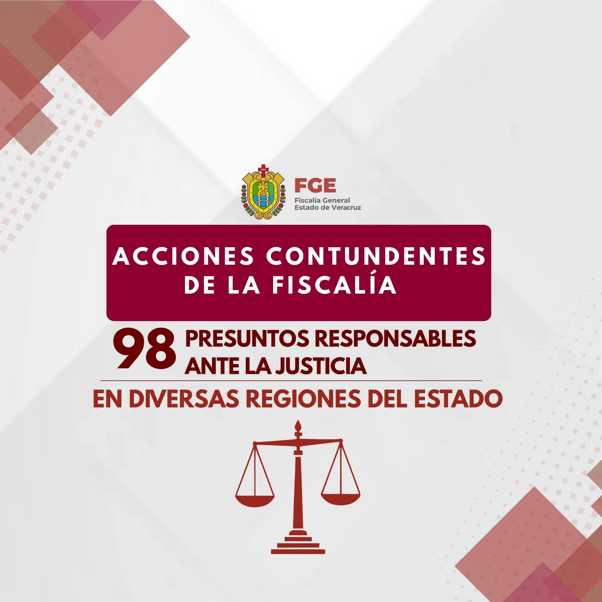 𝗔𝗰𝗰𝗶𝗼𝗻𝗲𝘀 𝗰𝗼𝗻𝘁𝘂𝗻𝗱𝗲𝗻𝘁𝗲𝘀 𝗱𝗲 𝗹𝗮 𝗙𝗶𝘀𝗰𝗮𝗹𝗶́𝗮:  𝗹𝗹𝗲𝘃𝗮𝗻 𝗮 𝟵𝟴 𝗽𝗿𝗲𝘀𝘂𝗻𝘁𝗼𝘀 𝗿𝗲𝘀𝗽𝗼𝗻𝘀𝗮𝗯𝗹𝗲𝘀 𝗮𝗻𝘁𝗲 𝗹𝗮 𝗷𝘂𝘀𝘁𝗶𝗰𝗶𝗮 𝗲𝗻 𝗱𝗶𝘃𝗲𝗿𝘀𝗮𝘀 𝗿𝗲𝗴𝗶𝗼𝗻𝗲𝘀 𝗱𝗲𝗹 𝗲𝘀𝘁𝗮𝗱𝗼